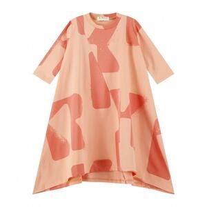 NEW RETROKID girls tess logo all over high-low dress in pink coral